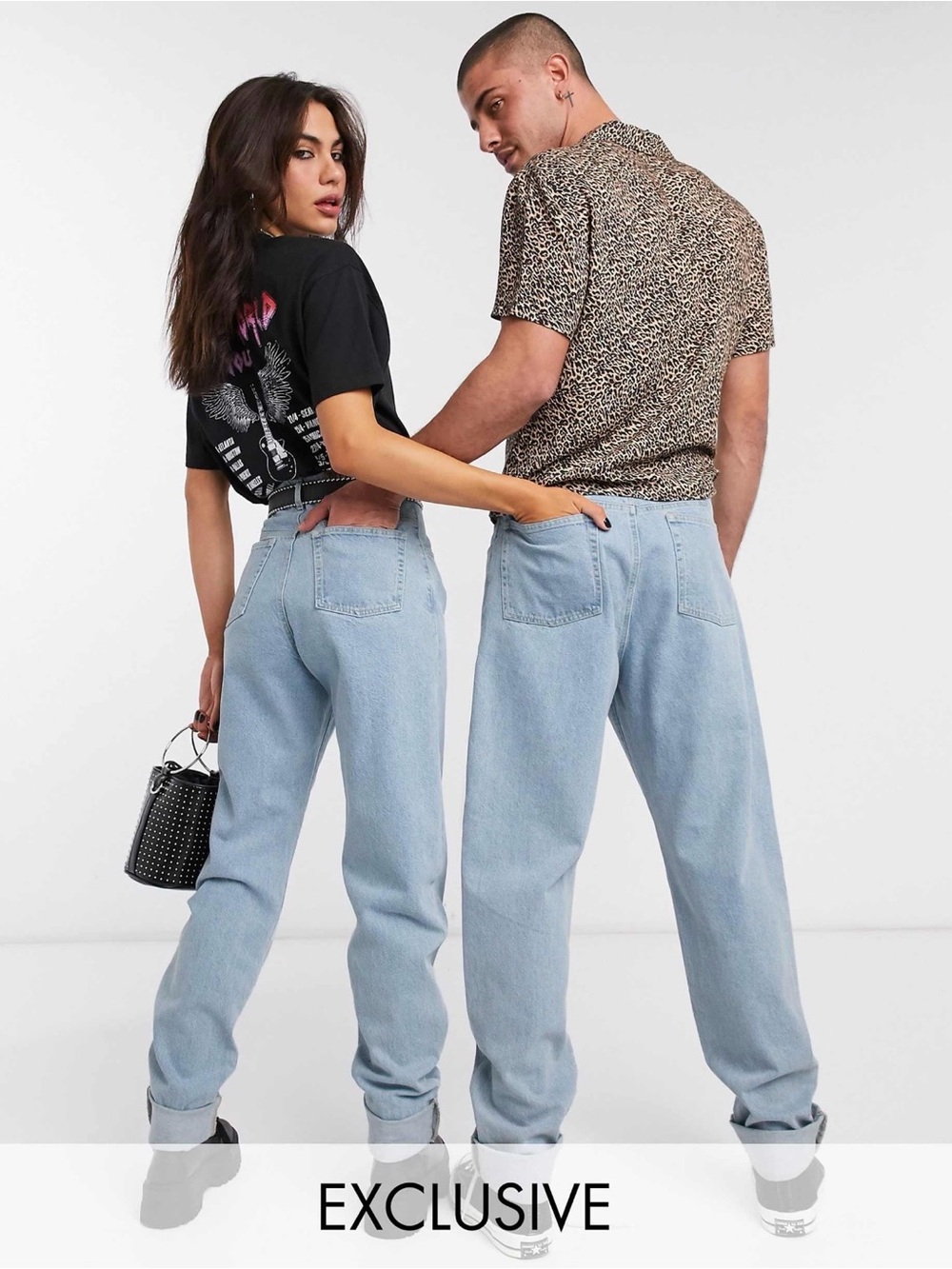 Reclaimed Vintage Inspired The '83 unisex relaxed jeans in light wash blue